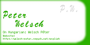 peter welsch business card